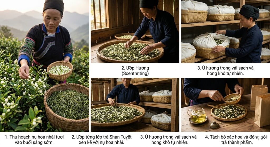 Trà hoa nhài tiếng anh và quy trình ướp hương thủ công truyền thống